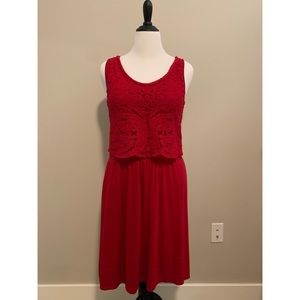 Anthropologie dress with lace overlay